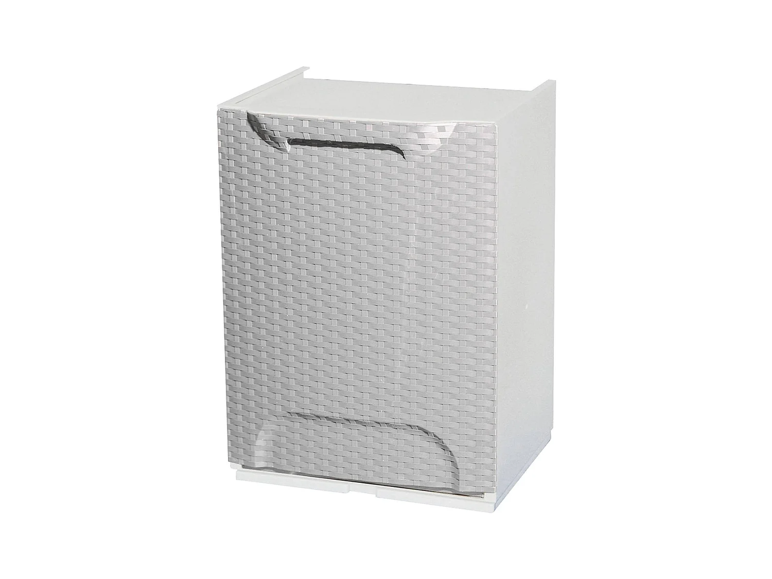 Armoire d'extérieur Silly, Mobilier d'extérieur, Meuble de balcon polyvalent effet rotin, 100% Made in Italy, 34x29h47 cm, Blanc