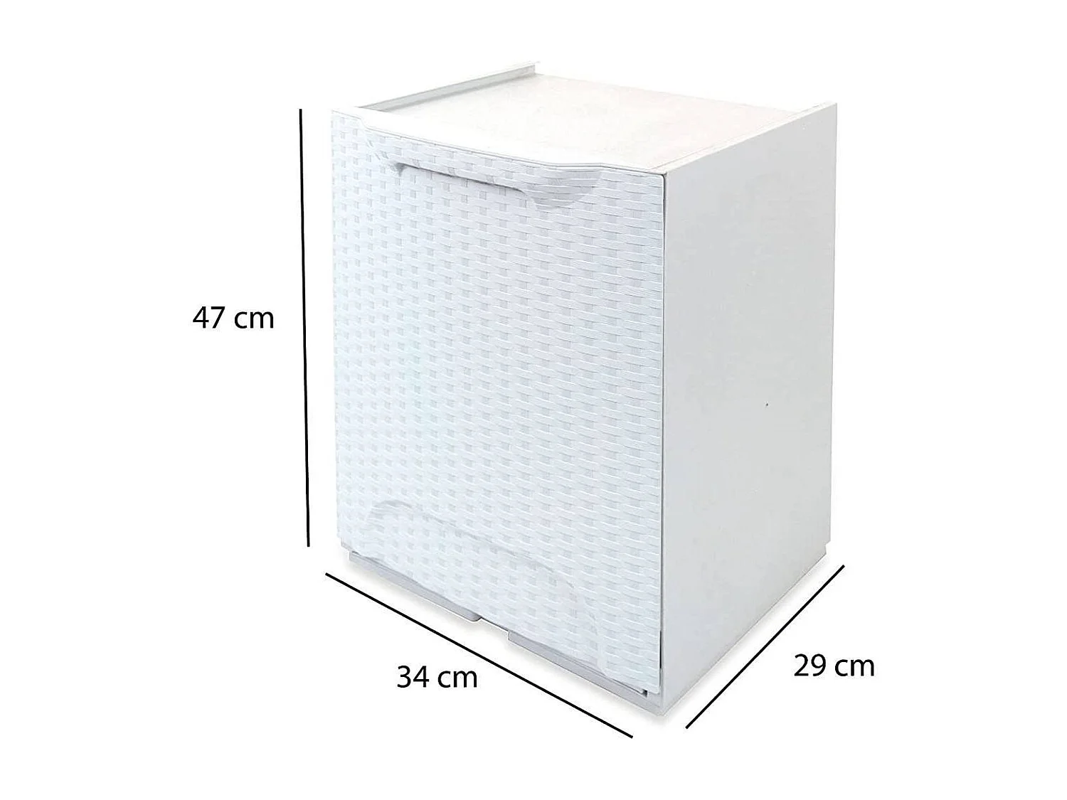 Dbertagnol Outdoor-Garderobe, Outdoor-Möbel, Mehrzweck-Balkonschrank mit Rattan-Effekt, 100 % Made in Italy, 34 x 29 x 47 cm, WeiÃŸ