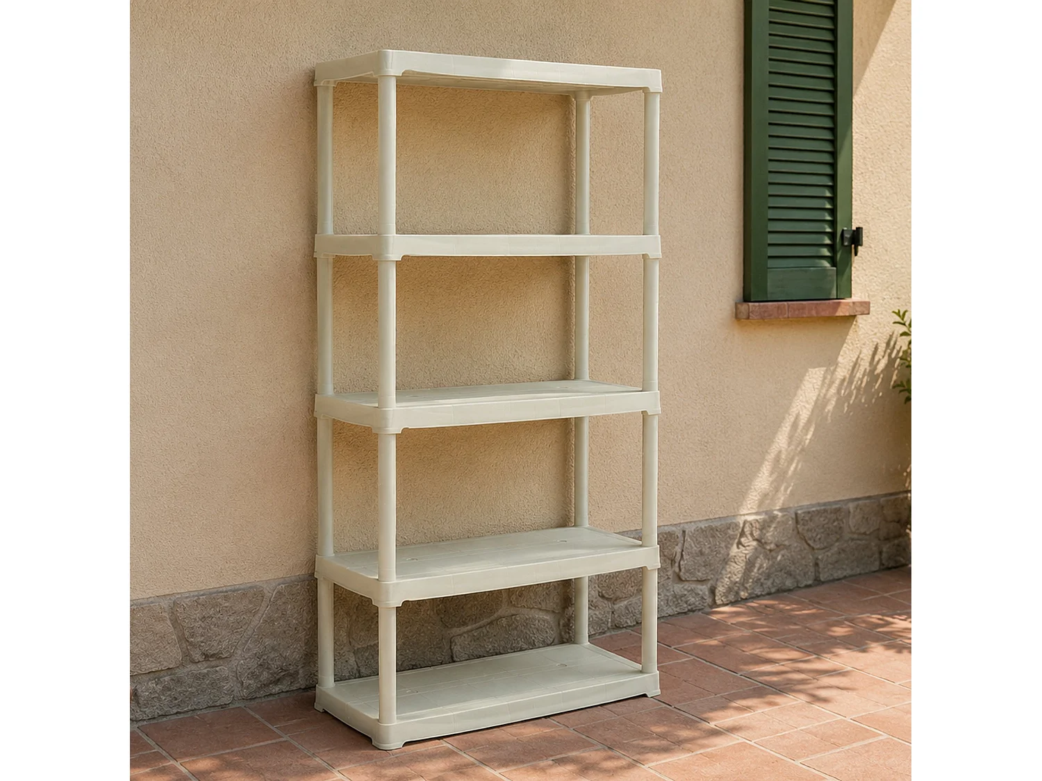 Armoire d'extérieur Eupen, Etagère d'extérieur, Armoire de balcon polyvalente, Armoire d'extérieur, 100% Made in Italy, 80x40h176 cm, Anthracite