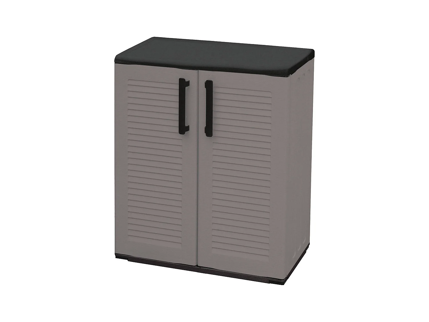 Dbavagnol buitengarderobe, mu balkonkastLtiuso, 2-deurs buitenkast, 100% Made in Italy, 68x37h84 cm, Gestreepte afwerking, Grijs en Zwart
