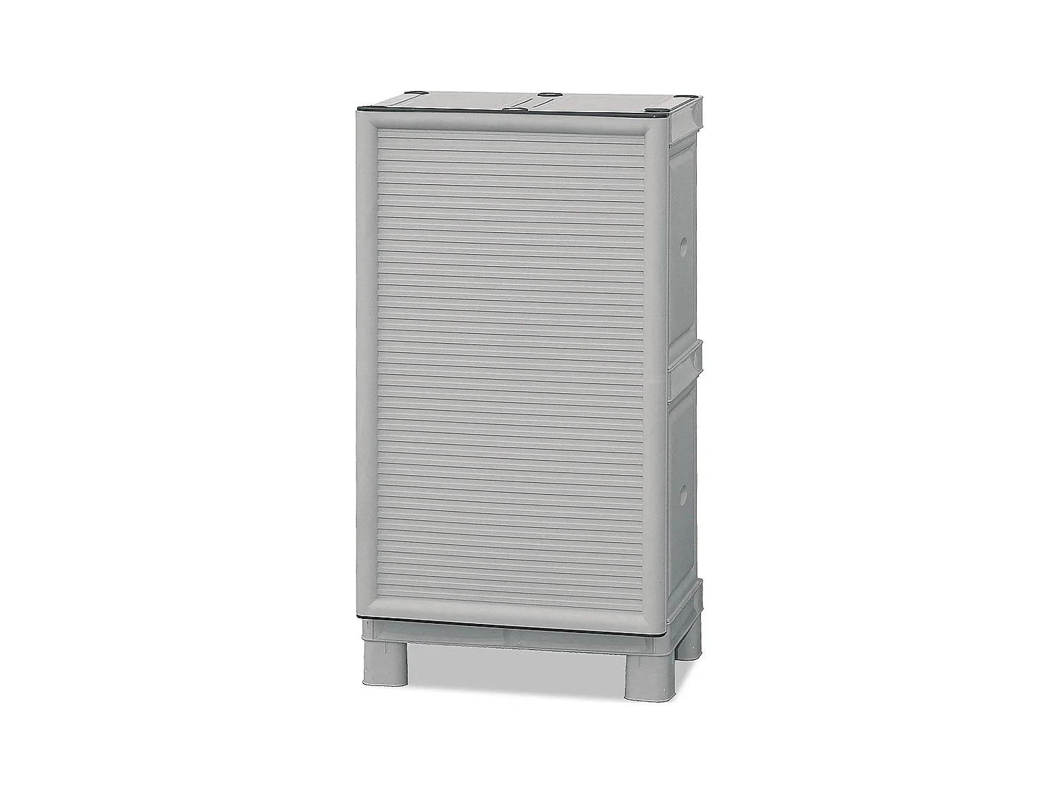 Armoire d'extérieur Waremme, Mobilier d'extérieur, Armoire de balcon polyvalente, Armoire d'extérieur, 100% Made in Italy, Gris clair, 50x39h92 cm