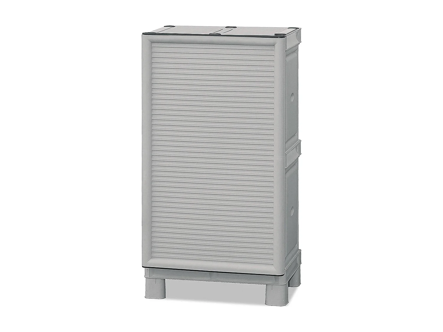 Armoire d'extérieur Waremme, Mobilier d'extérieur, Armoire de balcon polyvalente, Armoire d'extérieur, 100% Made in Italy, Gris clair, 50x39h92 cm