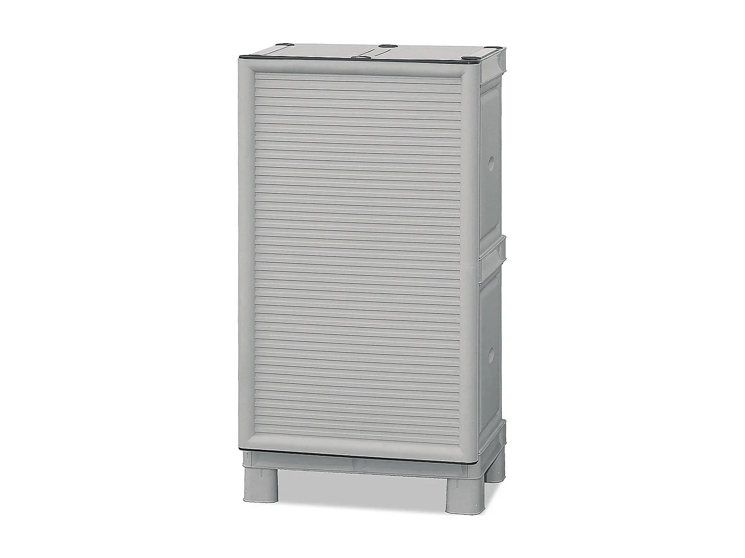 Armoire d'extérieur Waremme, Mobilier d'extérieur, Armoire de balcon polyvalente, Armoire d'extérieur, 100% Made in Italy, Gris clair, 50x39h92 cm