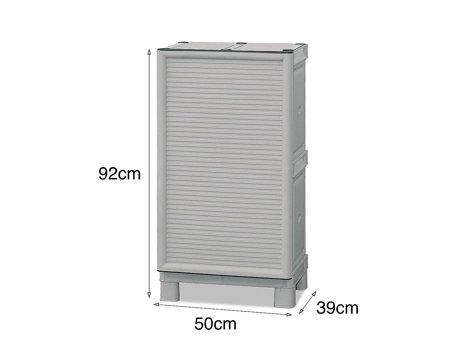 Armoire d'extérieur Waremme, Mobilier d'extérieur, Armoire de balcon polyvalente, Armoire d'extérieur, 100% Made in Italy, Gris clair, 50x39h92 cm