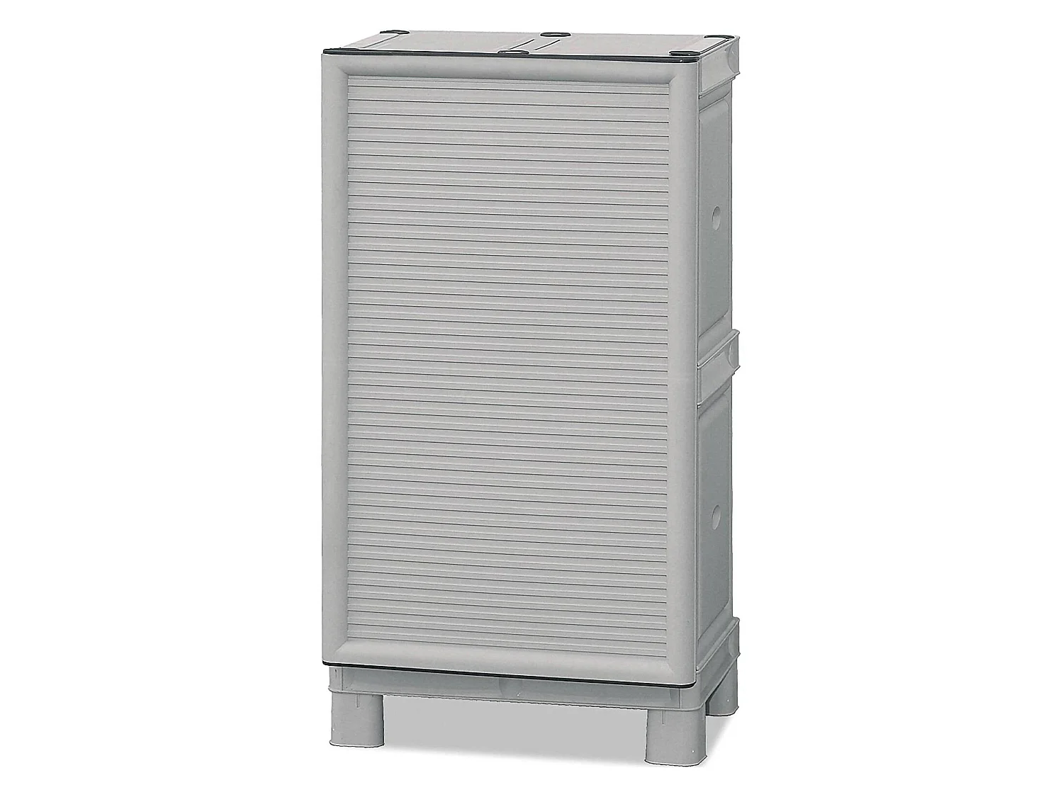 Armoire d'extérieur Waremme, Mobilier d'extérieur, Armoire de balcon polyvalente, Armoire d'extérieur, 100% Made in Italy, Gris clair, 50x39h92 cm
