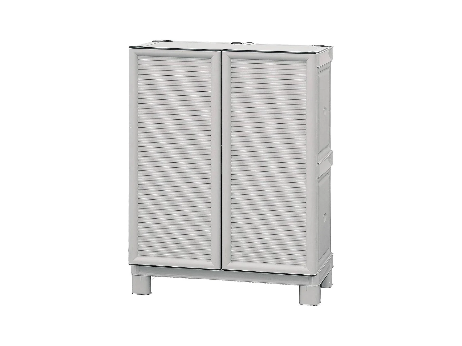 Armoire d'extérieur Waremme, Mobilier d'extérieur, Armoire de balcon polyvalente, Armoire d'extérieur, 100% Made in Italy, Gris clair, 70x39h92 cm