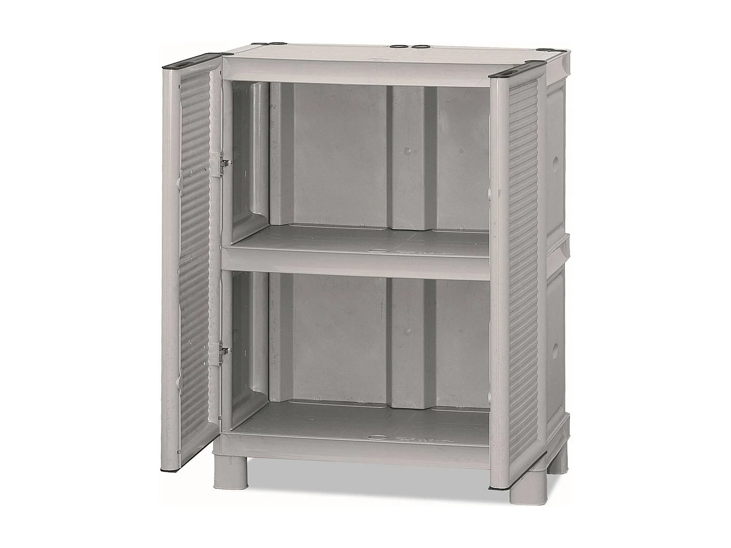 Armoire d'extérieur Waremme, Mobilier d'extérieur, Armoire de balcon polyvalente, Armoire d'extérieur, 100% Made in Italy, Gris clair, 70x39h92 cm