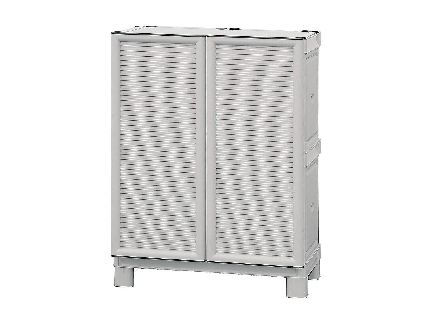 Armoire d'extérieur Waremme, Mobilier d'extérieur, Armoire de balcon polyvalente, Armoire d'extérieur, 100% Made in Italy, Gris clair, 70x39h92 cm