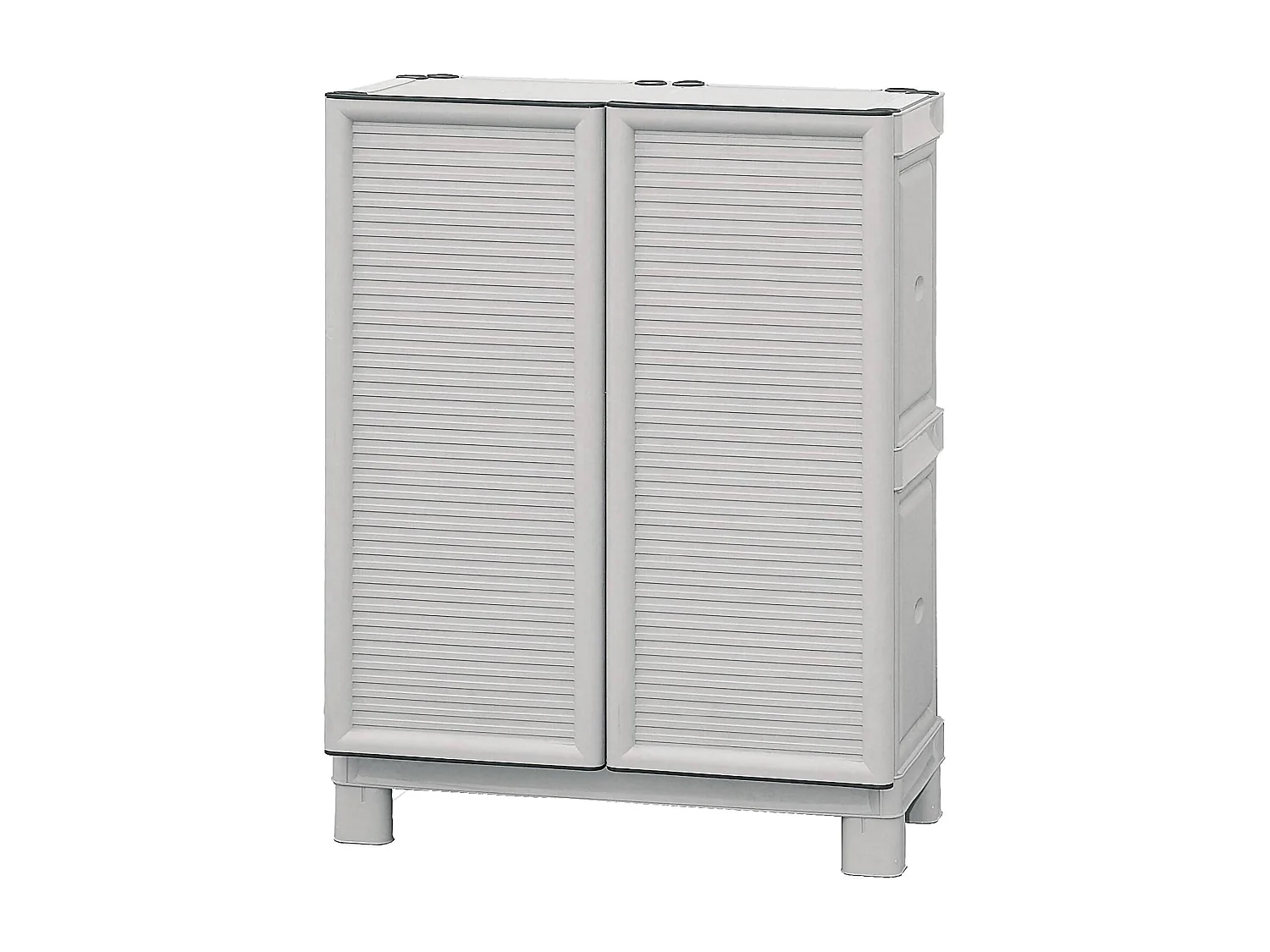 Armoire d'extérieur Waremme, Mobilier d'extérieur, Armoire de balcon polyvalente, Armoire d'extérieur, 100% Made in Italy, Gris clair, 70x39h92 cm