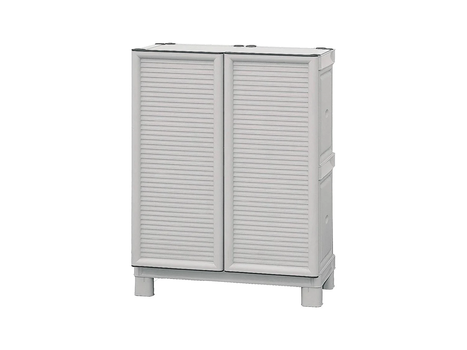 Armoire d'extérieur Waremme, Mobilier d'extérieur, Armoire de balcon polyvalente, Armoire d'extérieur, 100% Made in Italy, Gris clair, 70x39h92 cm