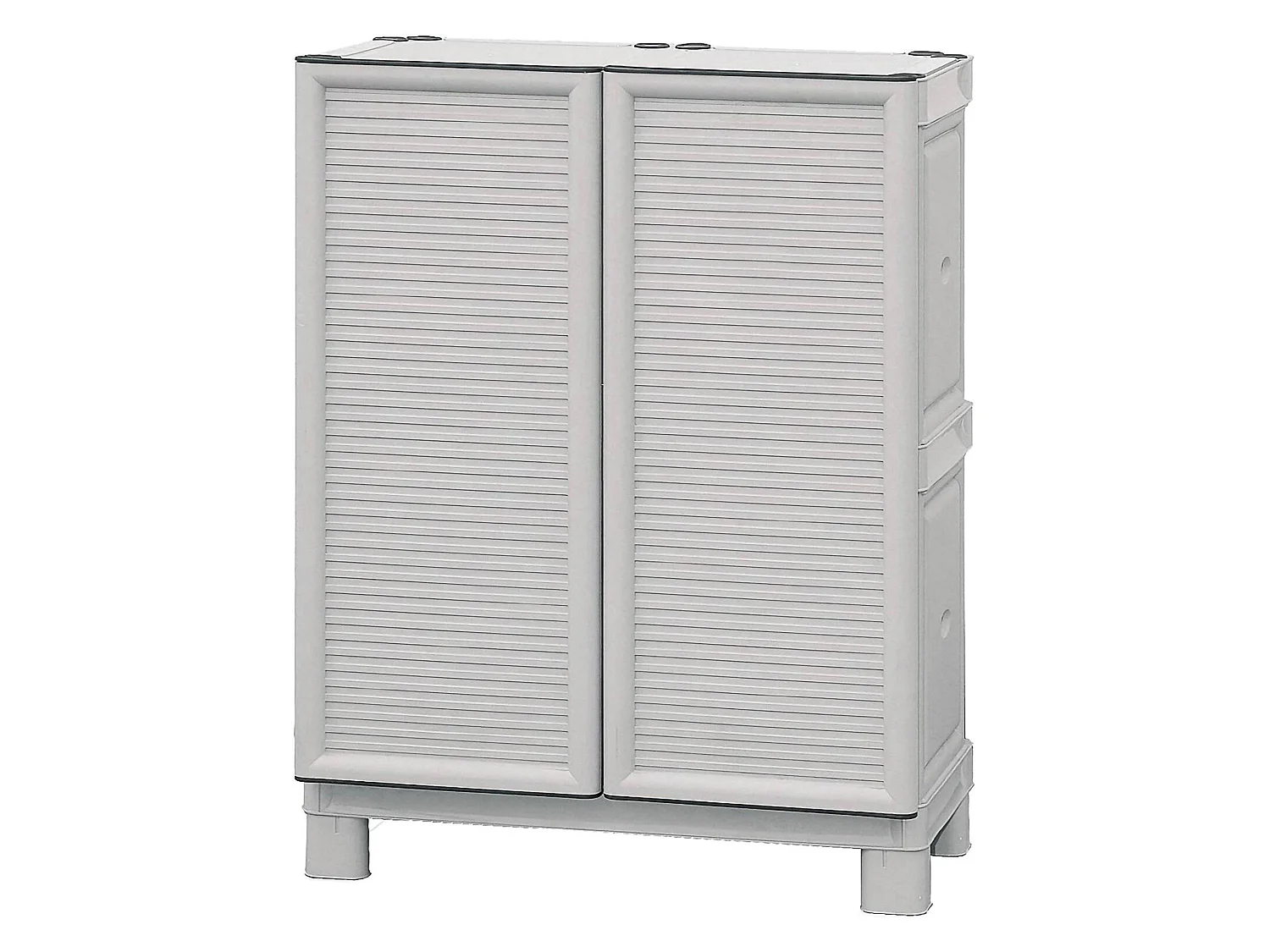 Armoire d'extérieur Waremme, Mobilier d'extérieur, Armoire de balcon polyvalente, Armoire d'extérieur, 100% Made in Italy, Gris clair, 70x39h92 cm