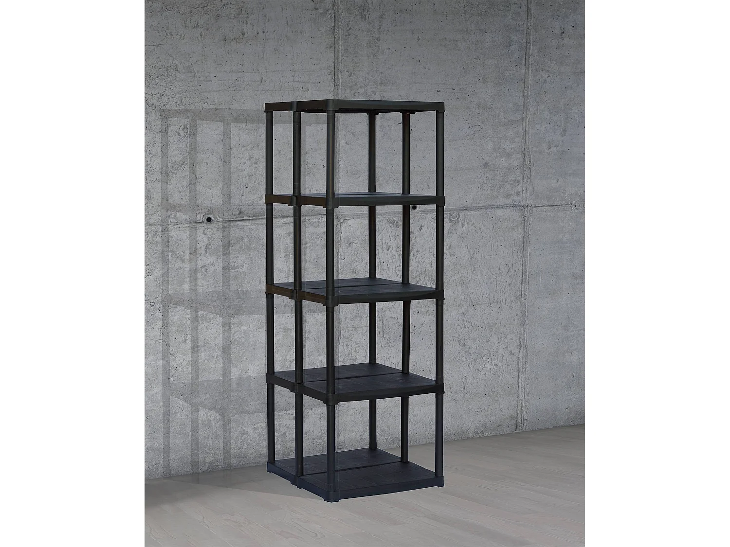 Armoire d'extérieur Damme, Etagère d'extérieur, Armoire de balcon polyvalente, Armoire d'extérieur, 100% Made in Italy, Anthracite, 60x59h176 cm