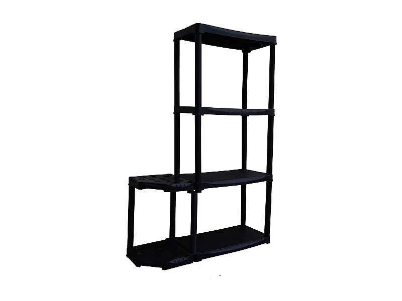 Dallegrett buitengarderobe, Buitenplank, Multifunctionele balkongarderobe met 2 planken, 100% Made in Italy, 89x30h133 cm, Antraciet