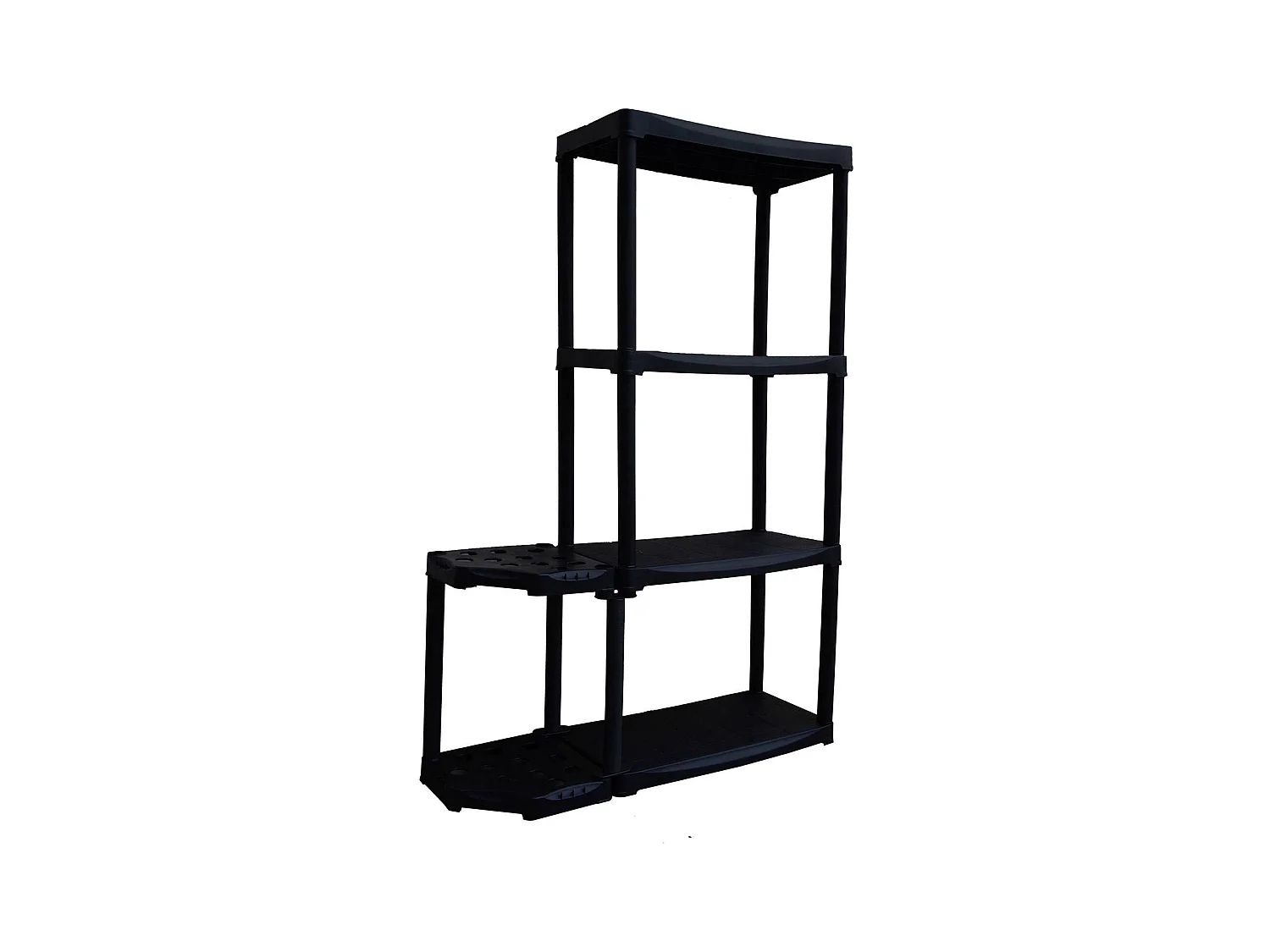 Dallegrett buitengarderobe, Buitenplank, Multifunctionele balkongarderobe met 2 planken, 100% Made in Italy, 89x30h133 cm, Antraciet