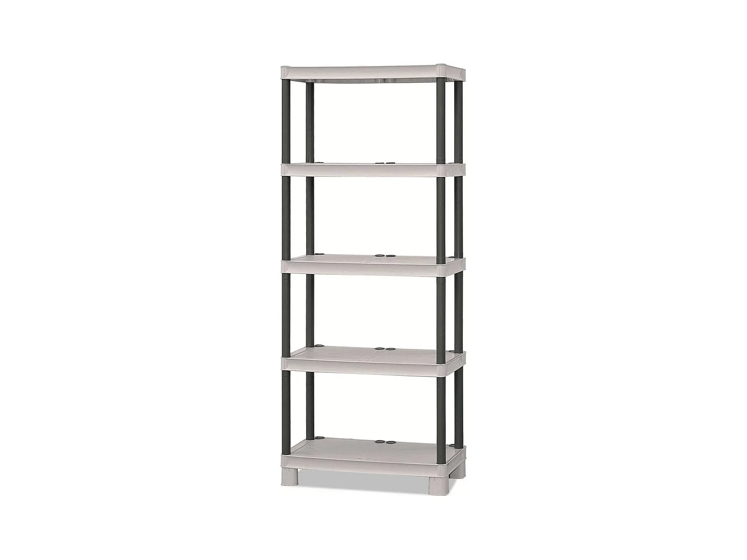 Armoire d'extérieur Perwez, Etagère d'extérieur, Armoire de balcon polyvalente avec 3 étagères, 100% Made in Italy, 70x35h172 cm, Gris clair et noir