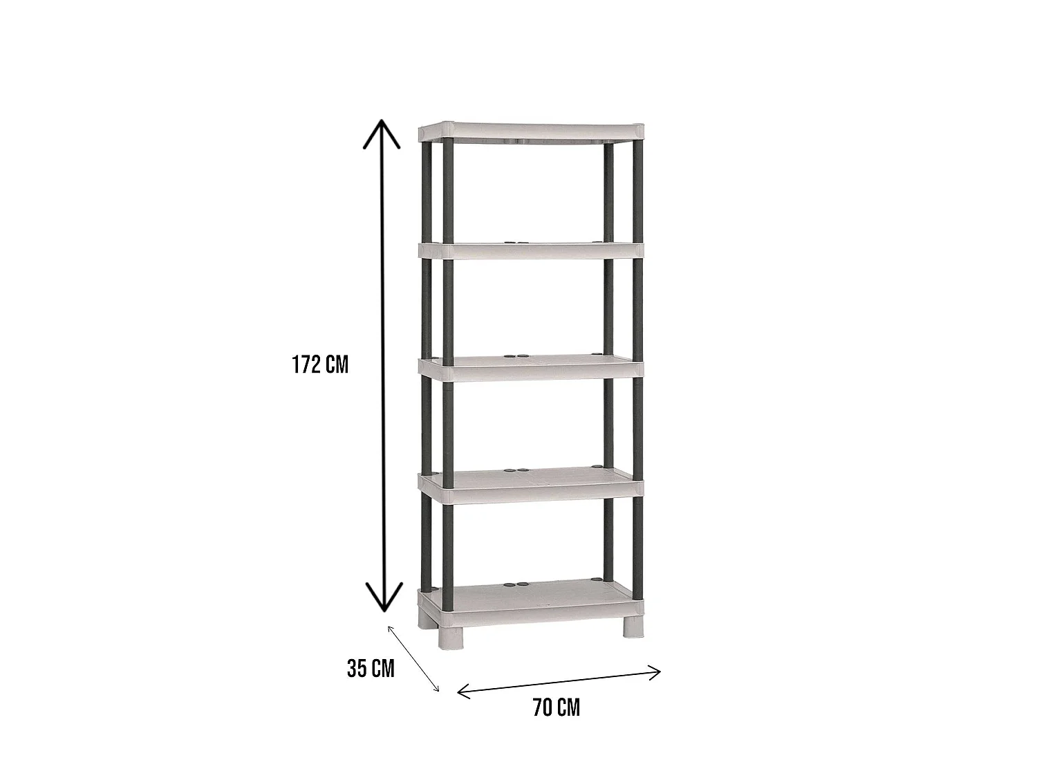 Dmora Armadio da Esterno Giri 35x70x172h cm Grigio Chiaro, 4 Vani Resistente ai Raggi uv, Impermeabile Made in Italy