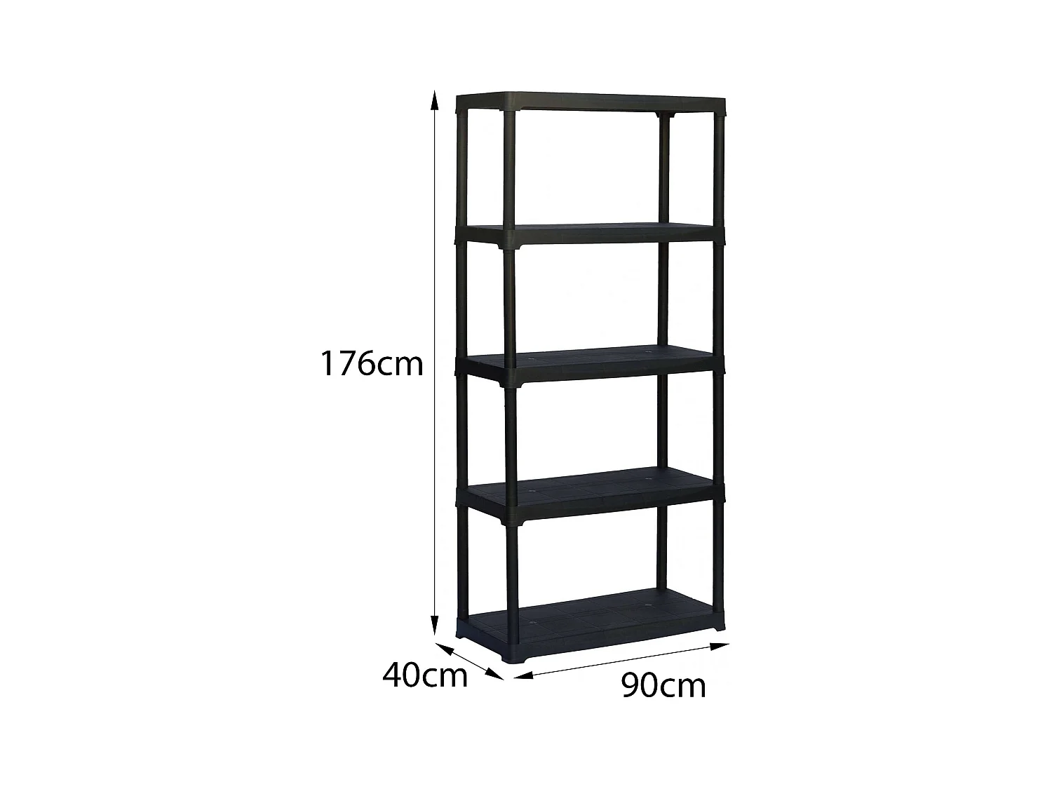 Armoire d'extérieur Damme, Etagère d'extérieur, Armoire de balcon polyvalente, Armoire d'extérieur, 100% Made in Italy, Anthracite, 90x40h176 cm