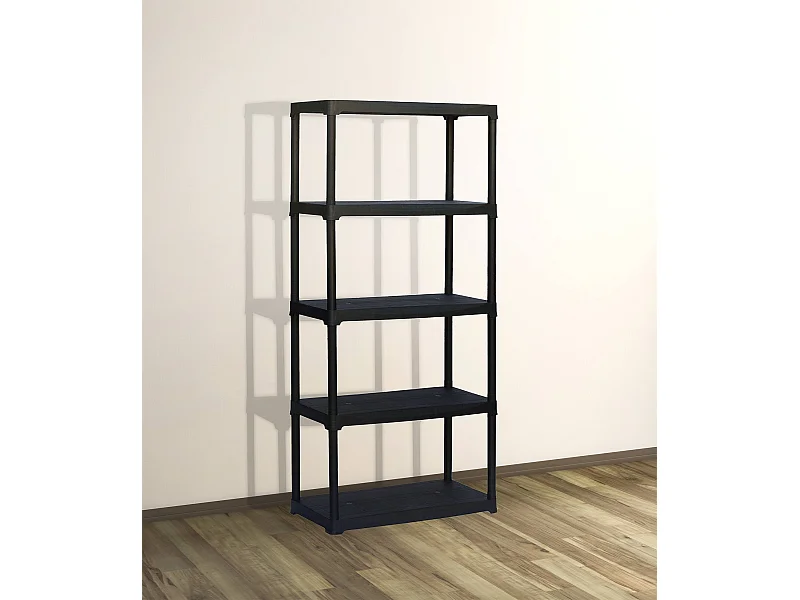 Armário de exterior Dammendol, Prateleira exterior, Armário de varanda multiusos, Armário deExterior, 100% Made in Italy, Antracite, 90x40h176 cm