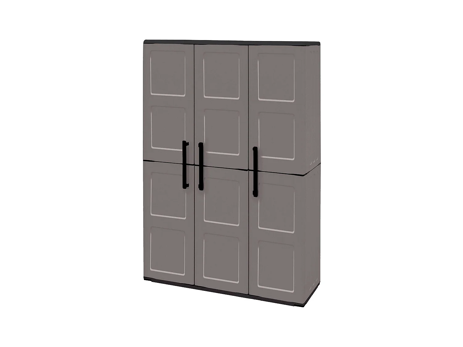 Daltinie buitengarderobe, Buitenkast, Multifunctionele balkongarderobe, 100% Made in Italy, Grijs en Zwart, Vierkante afwerking, 102x37h163 cm