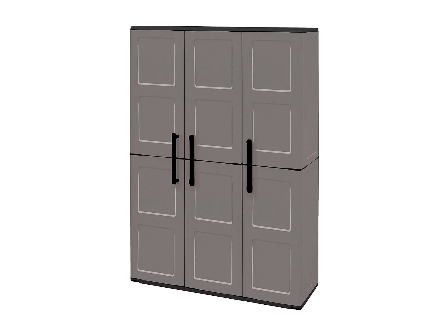Armoire d'extérieur Bilzen, Mobilier d'extérieur, Armoire de balcon polyvalente, 100% Made in Italy, Gris et Noir, Finition à carreaux, 102x37h163 cm
