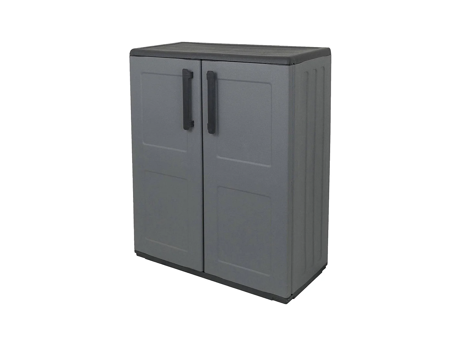 Armário de exterior Dbavagnol, Armário de varanda multiusos, Armário exterior com 2 portas, 100% Made in Italy, 68x37h84 cm, Acabamento de pintura, Cinza e Preto
