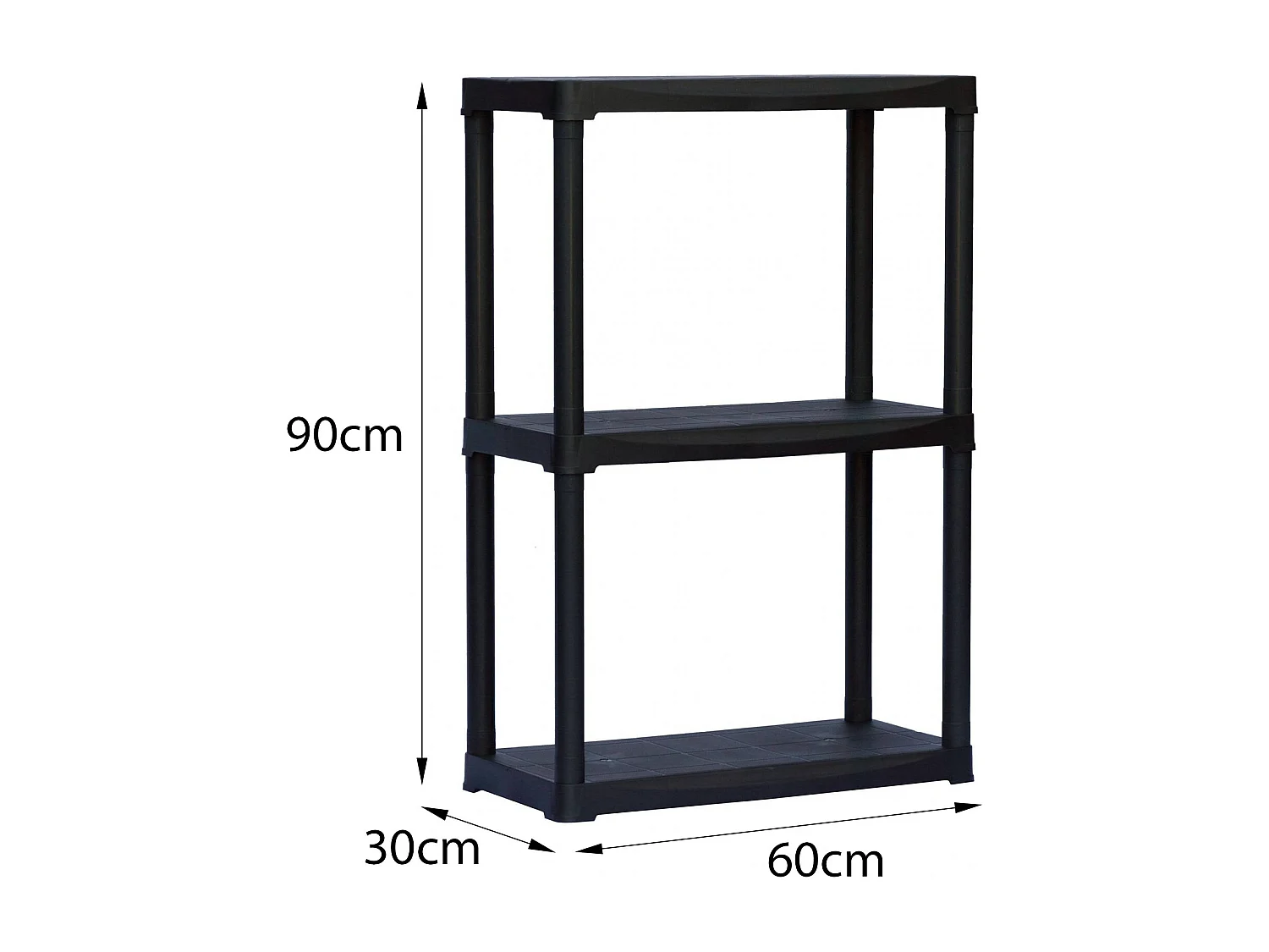 Armoire d'extérieur Anversa, Etagère d'extérieur, Armoire de balcon polyvalente avec 1 étagère, 100% Made in Italy, 60x30h90 cm, Anthracite
