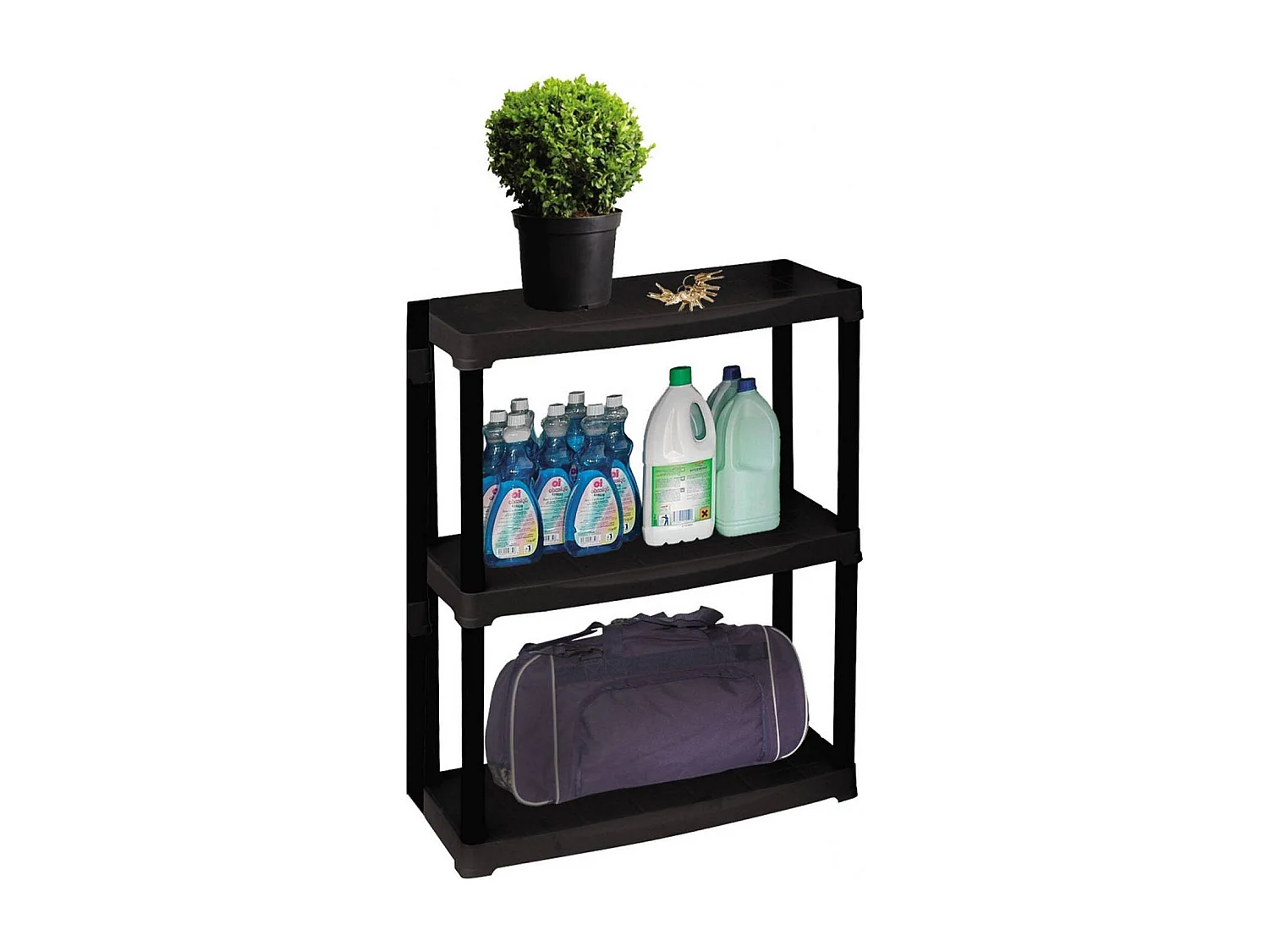 Armoire d'extérieur Anversa, Etagère d'extérieur, Armoire de balcon polyvalente avec 1 étagère, 100% Made in Italy, 60x30h90 cm, Anthracite