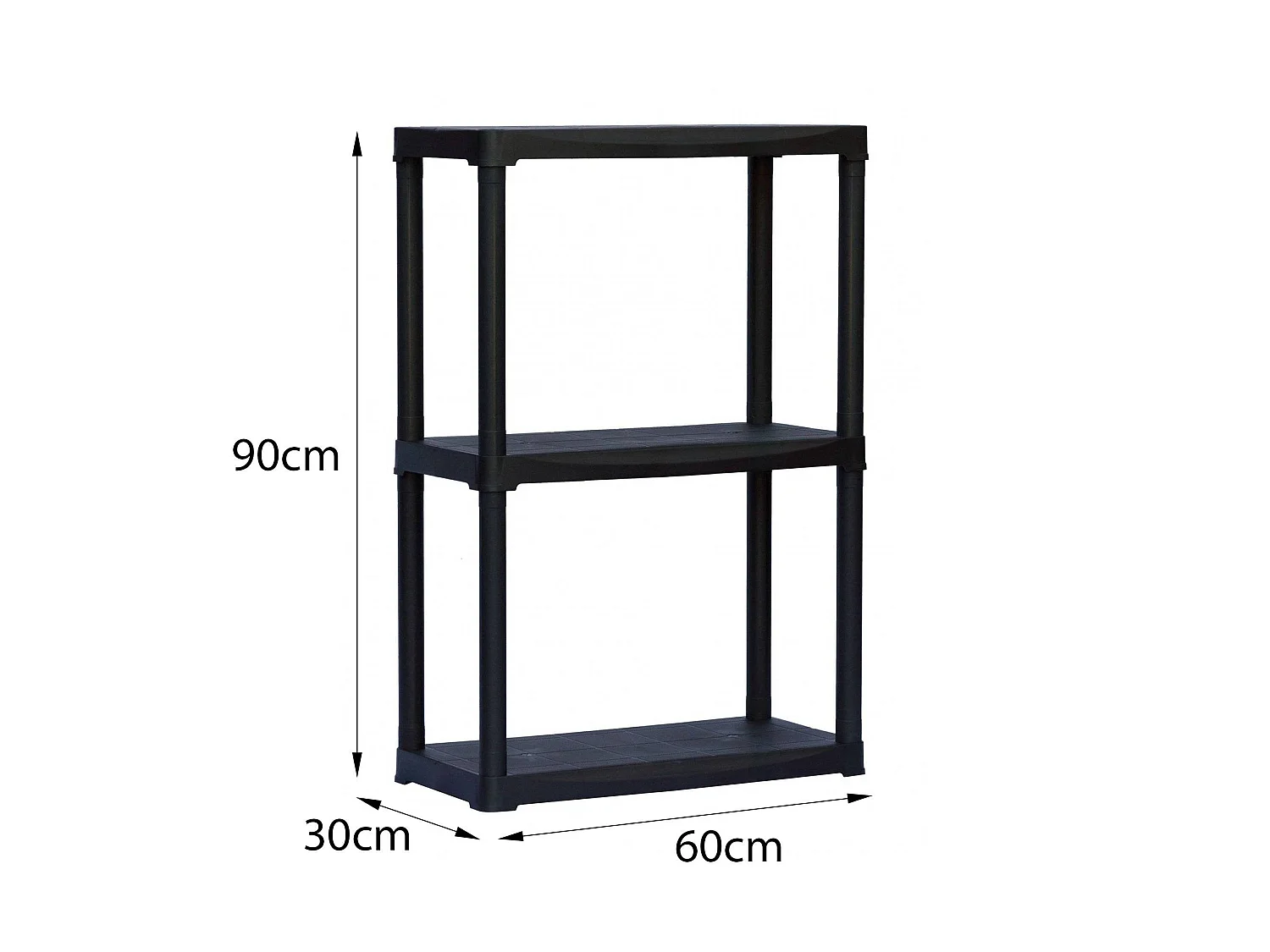 Armoire d'extérieur Anversa, Etagère d'extérieur, Armoire de balcon polyvalente avec 1 étagère, 100% Made in Italy, 60x30h90 cm, Anthracite