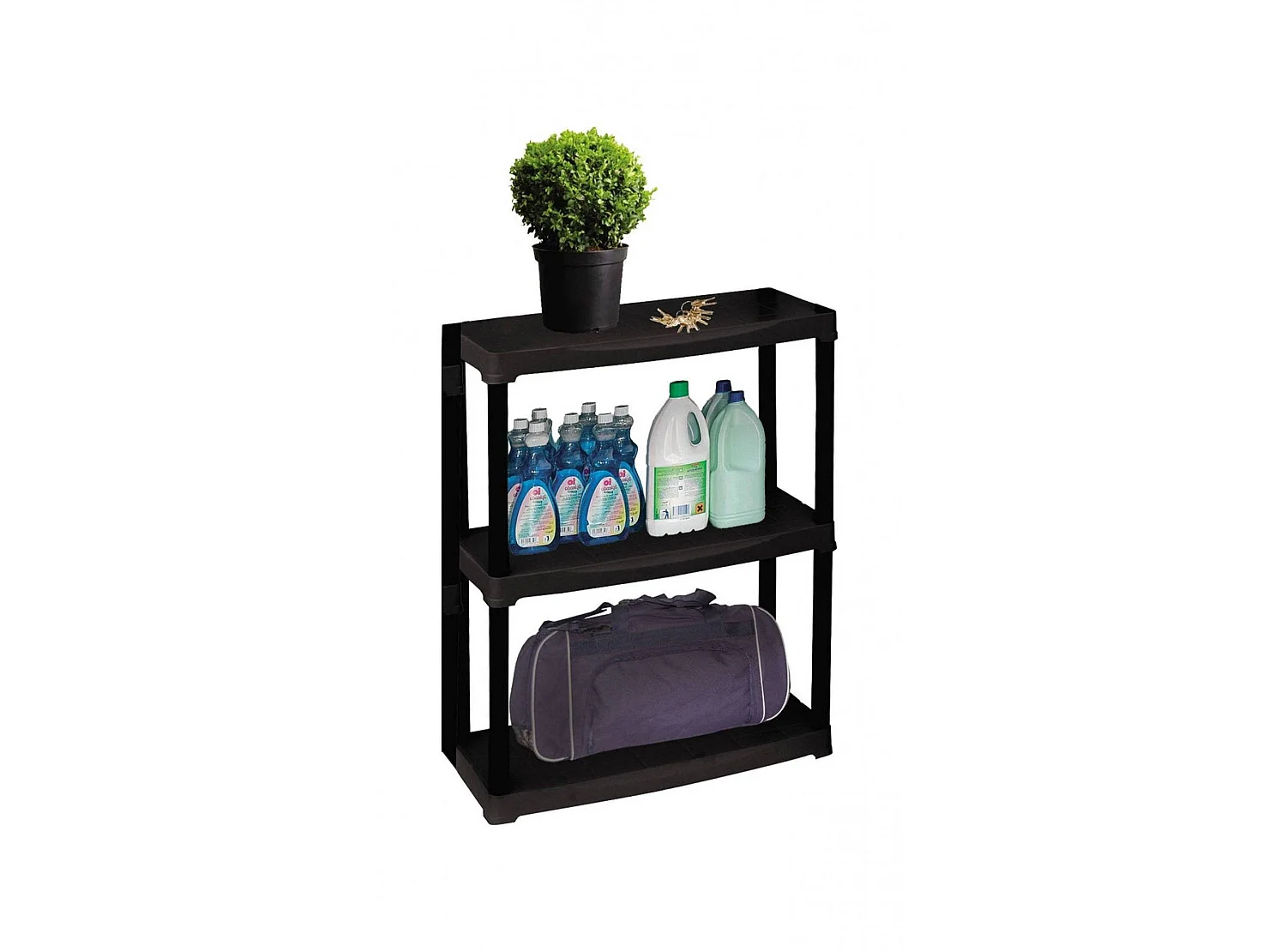 Armoire d'extérieur Anversa, Etagère d'extérieur, Armoire de balcon polyvalente avec 1 étagère, 100% Made in Italy, 60x30h90 cm, Anthracite