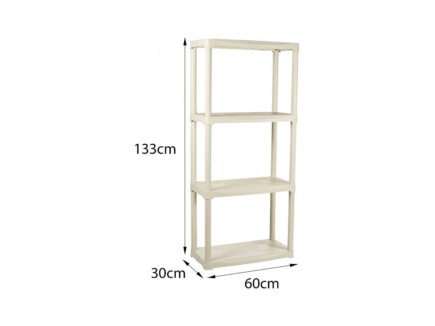 Armoire d'extérieur Eupen, Etagère d'extérieur, Armoire de balcon polyvalente, Armoire d'extérieur, 100% Made in Italy, 60x30h133 cm, Blanc