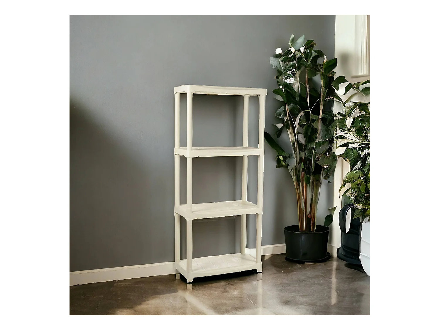 Armoire d'extérieur Eupen, Etagère d'extérieur, Armoire de balcon polyvalente, Armoire d'extérieur, 100% Made in Italy, 60x30h133 cm, Blanc