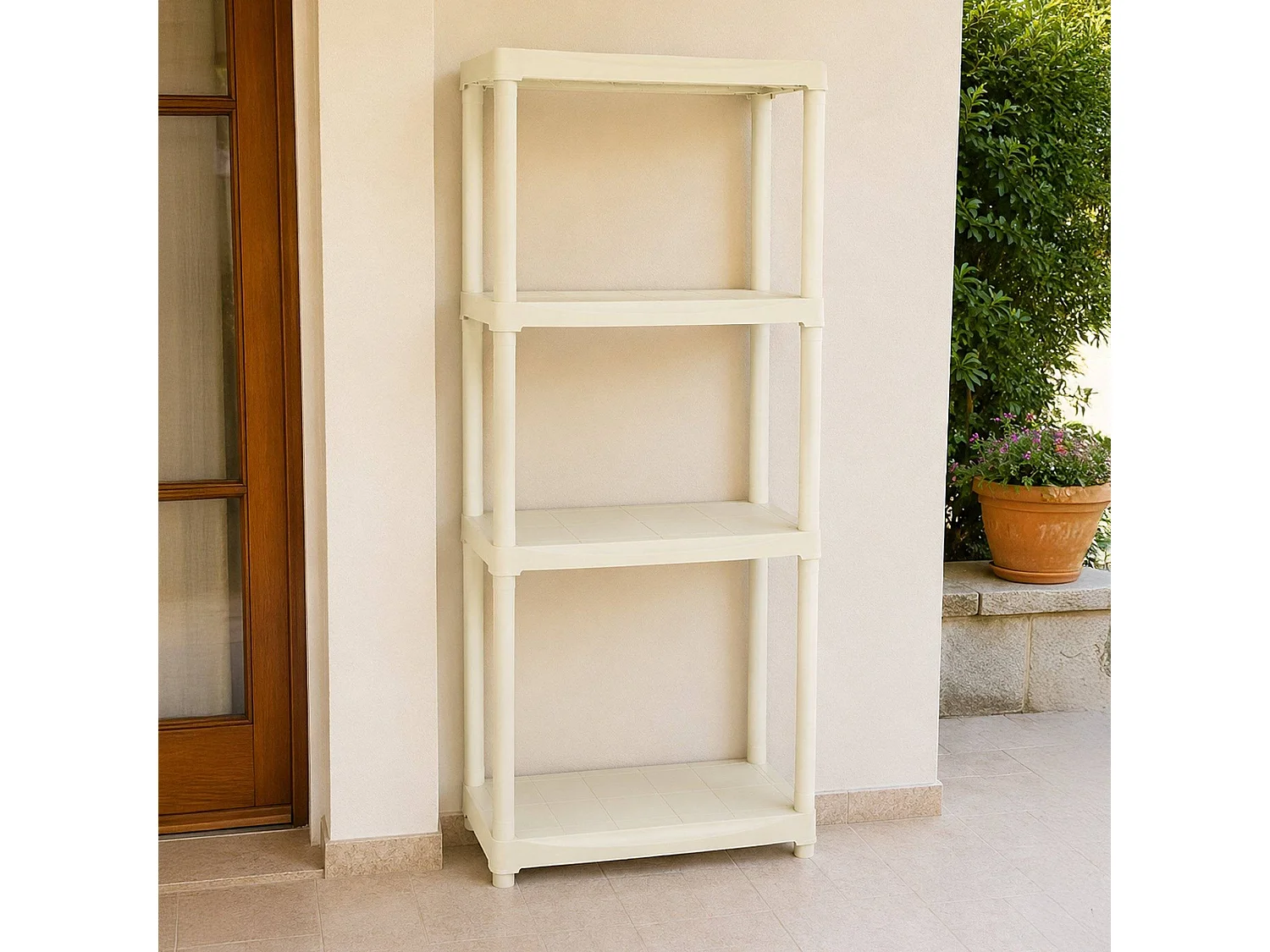 Darbitri Outdoor-Garderobe, Outdoor-Regal, Mehrzweck-Balkongarderobe, Outdoor-Schrank, 100 % Made in Italy, 60 x 30 x 133 cm, WeiÃŸ