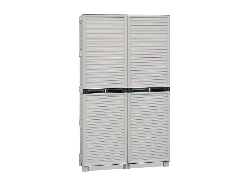 Dbaldanz buitengarderobe, Buitenkast, Multifunctionele waskast, 100% Made in Italy, Lichtgrijs, 100x39h172 cm