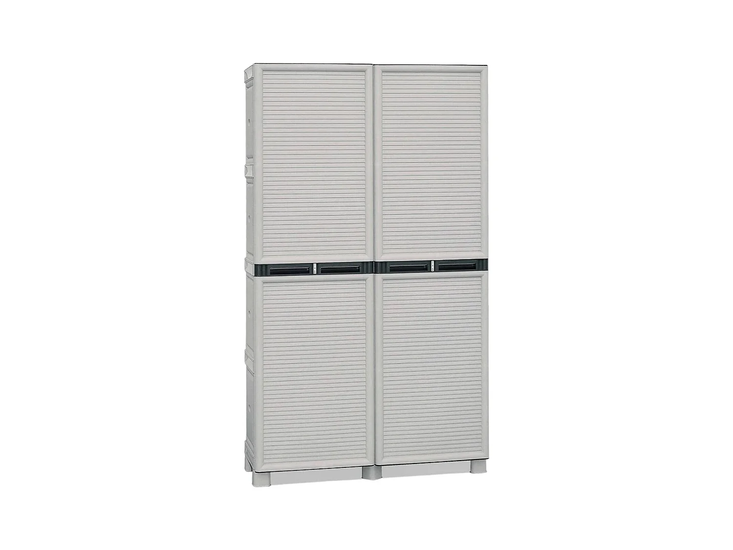 Armoire d'extérieur Liège, Mobilier d'extérieur, Armoire de buanderie polyvalente, 100% Made in Italy, Gris clair, 100x39h172 cm