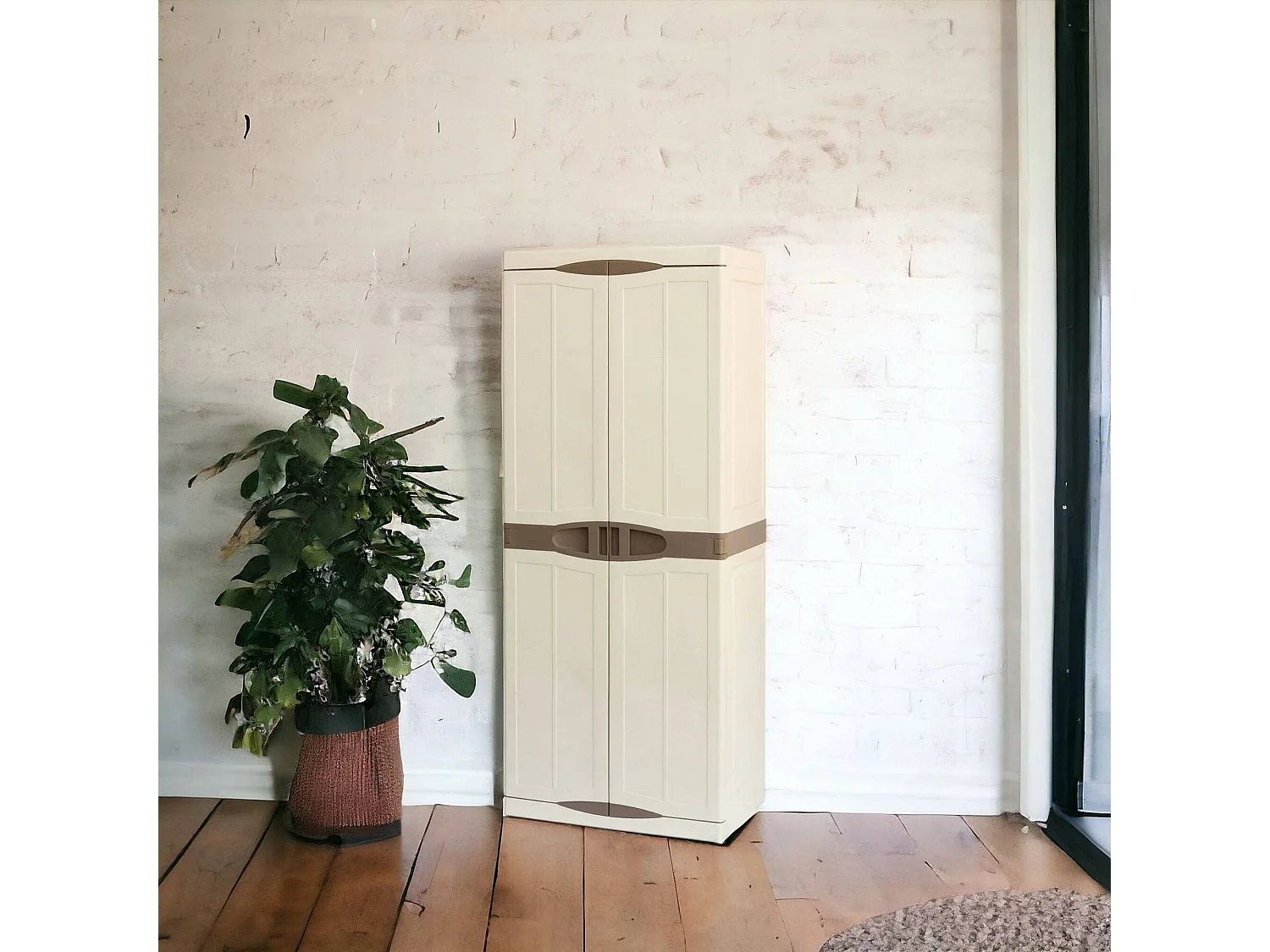 Dmora - Armadio da esterno Adenina, Finitura elegante, 70x47h179 cm