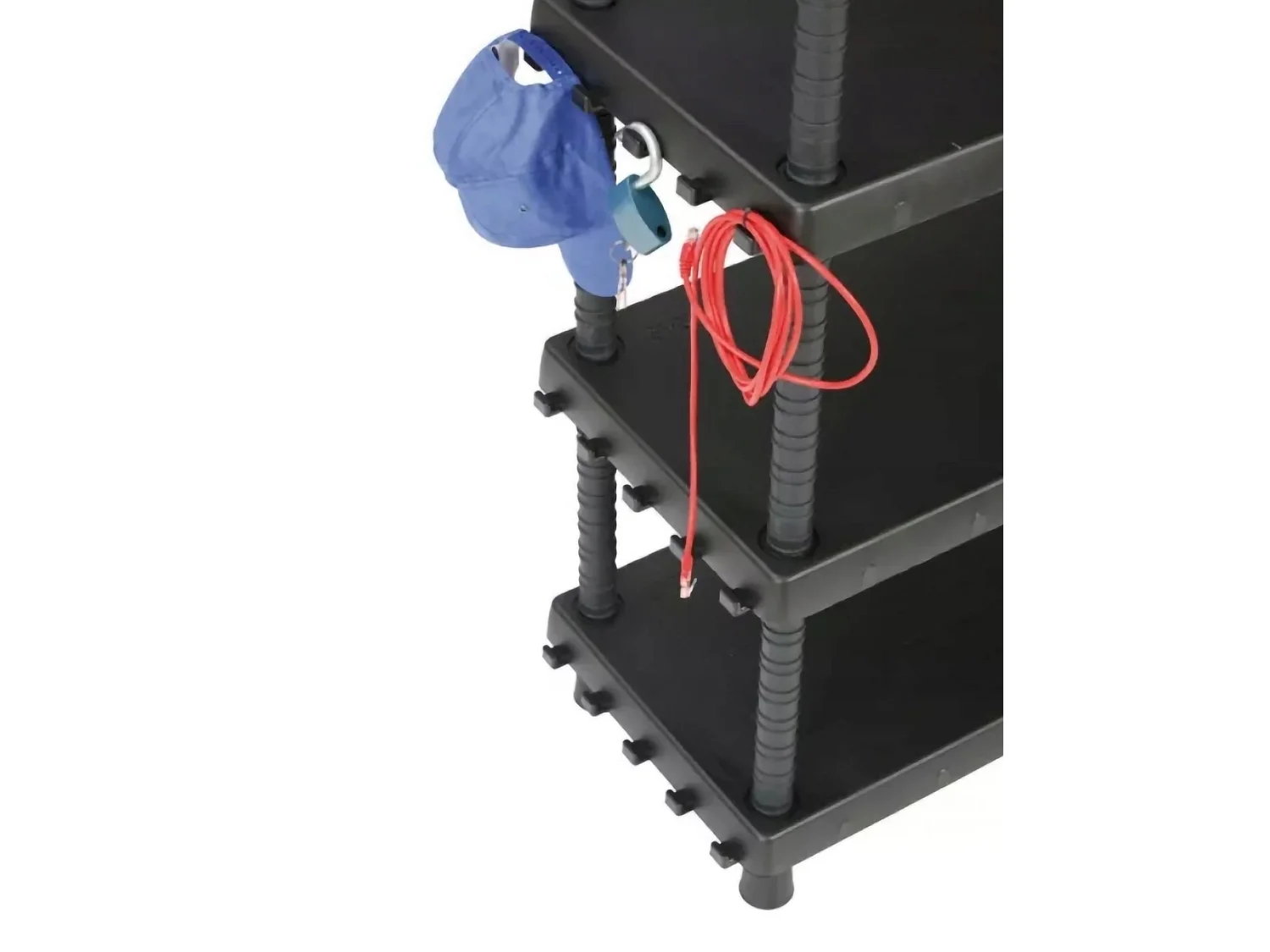 Dastrolog buitenkast, buitenplank, multifunctionele kast met 3 planken, 100% Made in Italy, Antraciet, 72x35h165 cm