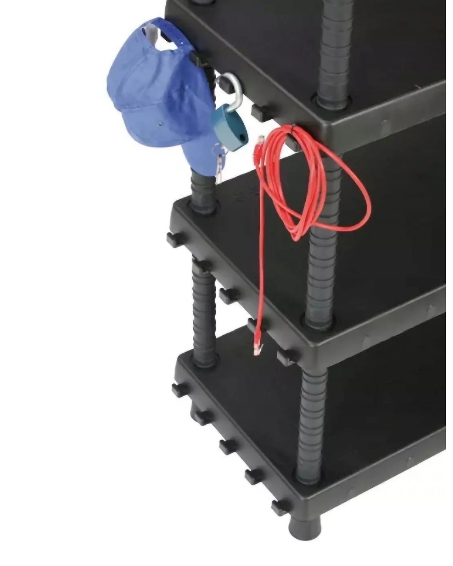 Dastrolog buitenkast, buitenplank, multifunctionele kast met 3 planken, 100% Made in Italy, Antraciet, 72x35h165 cm