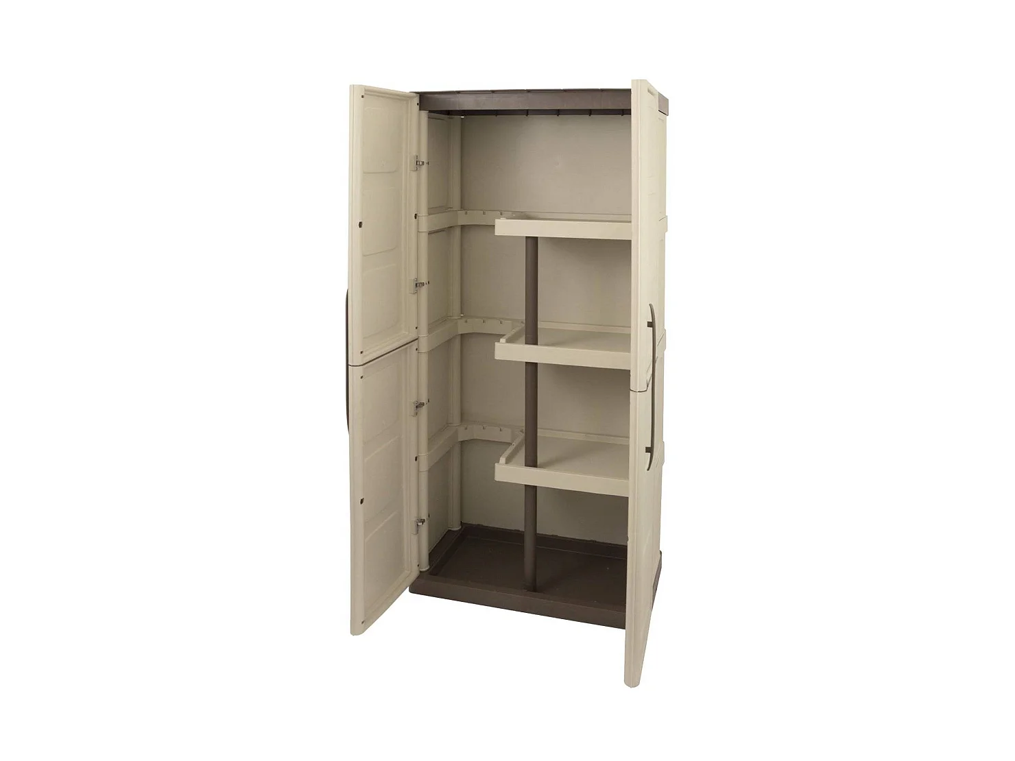 Armadio da Esterno Ipno, 3 Ripiani Made in Italy, 39x70x165h cm Beige, Mobile da Giardino