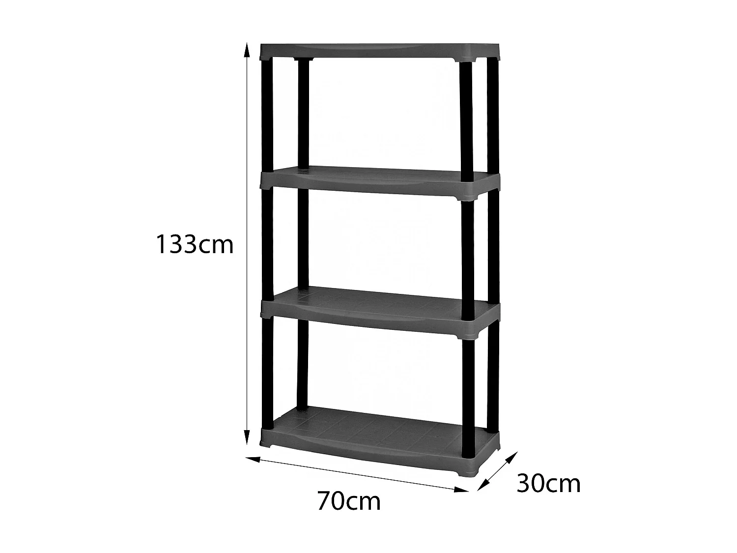 Armoire d'extérieur Ostenda, Étagère extérieure, Armoire de balcon polyvalente, Armoire d'extérieur, 100% Made in Italy, Anthracite, 70x30h133 cm