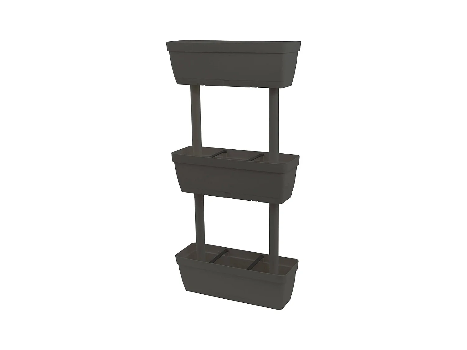 Set mit 3 Dantonacci-Vasen, Komposition für den heimischen Gemüsegarten, Blumenhalter-Set für drinnen oder draußen, 100 % Made in Italy, 49 x 16 x 100 cm, Anthrazit