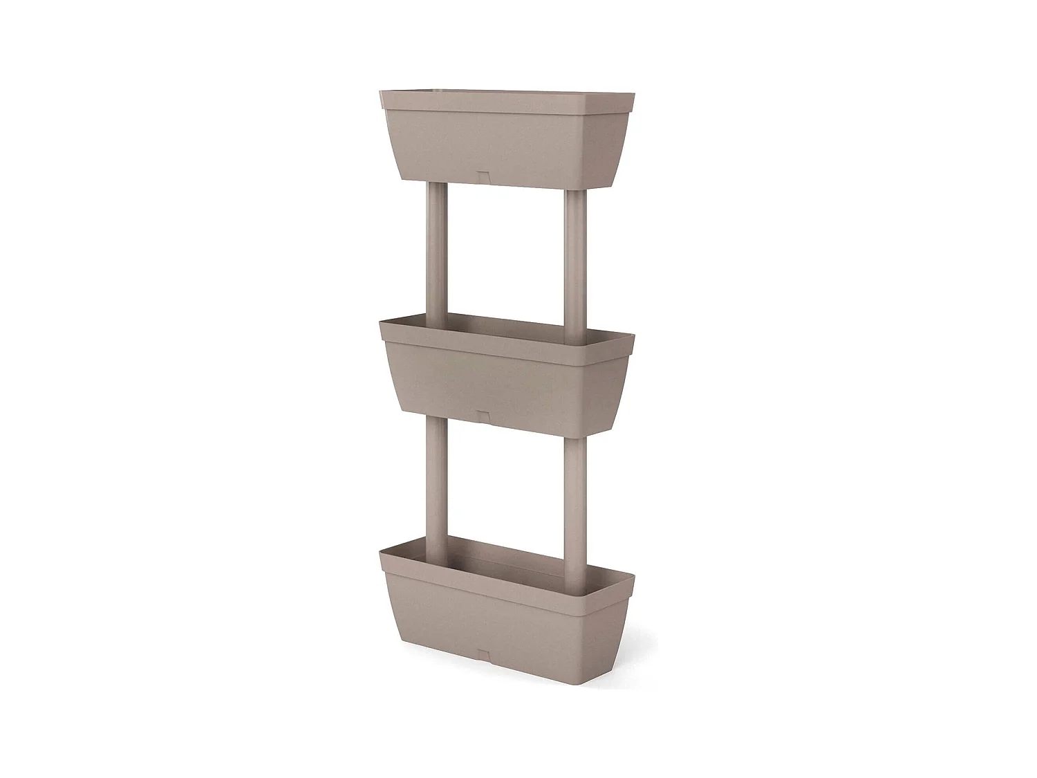 Set mit 3 Dantonacci-Vasen, Komposition für den heimischen Gemüsegarten, Blumenhalter-Set für drinnen oder drauÃŸen, 100 % Made in Italy, 49 x 16 x 100 cm, Taupe