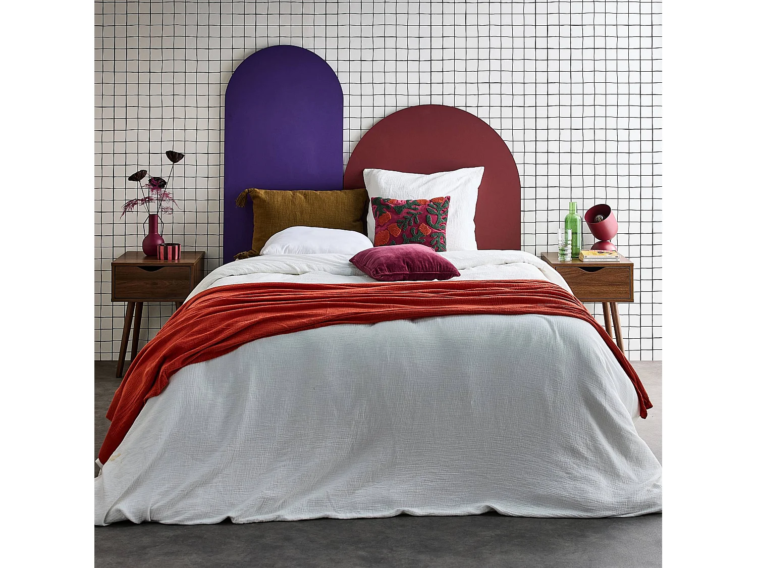 Set 2 comodini effetto legno 1 cassetto marrone, noce