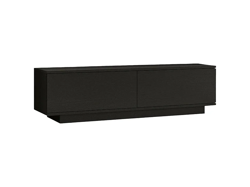 Meuble TV Zaur, Buffet de salon, Armoire basse pour TV, Base murale de rangement, 140x36h38 cm, Noir