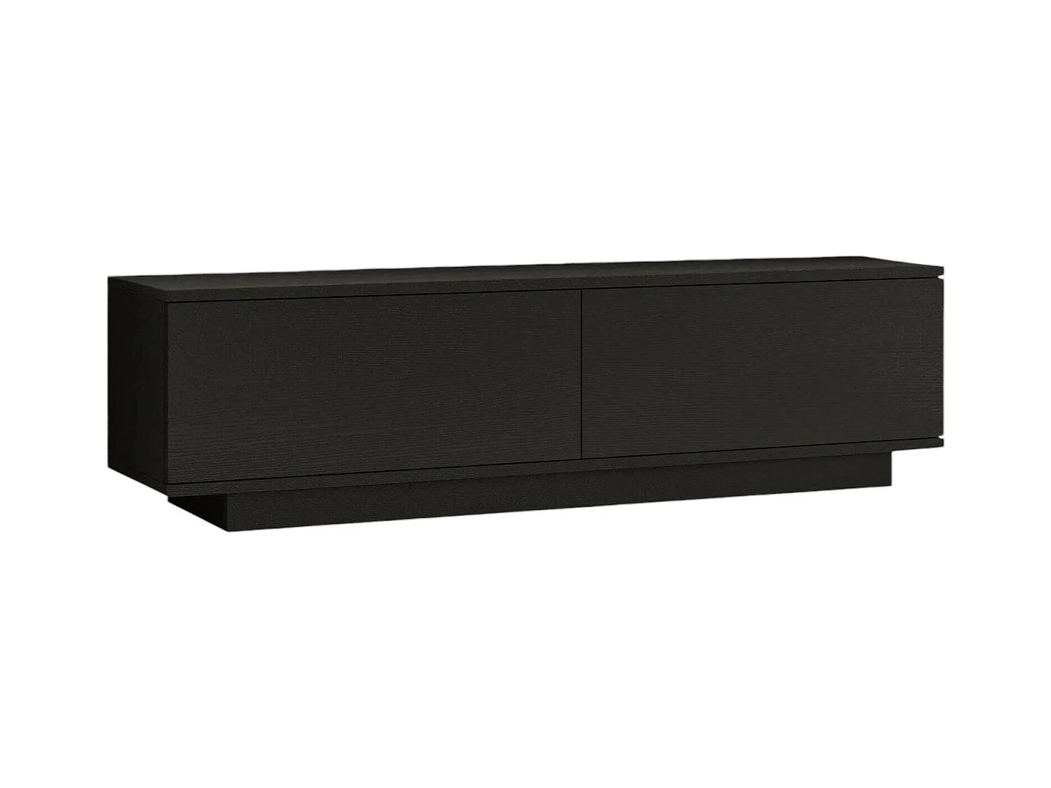 Meuble TV Zaur, Buffet de salon, Armoire basse pour TV, Base murale de rangement, 140x36h38 cm, Noir