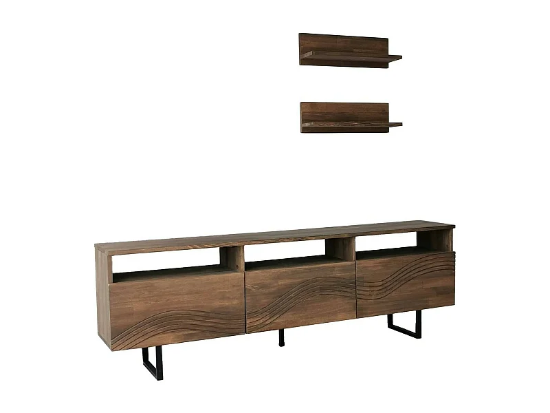 Fernsehschrank Dpigin, Ständer für Wohnzimmerfernseher, Niedriges Wohnzimmer-Sideboard, TV-Ständerbasis, 170x30h40 cm, Nussbaum