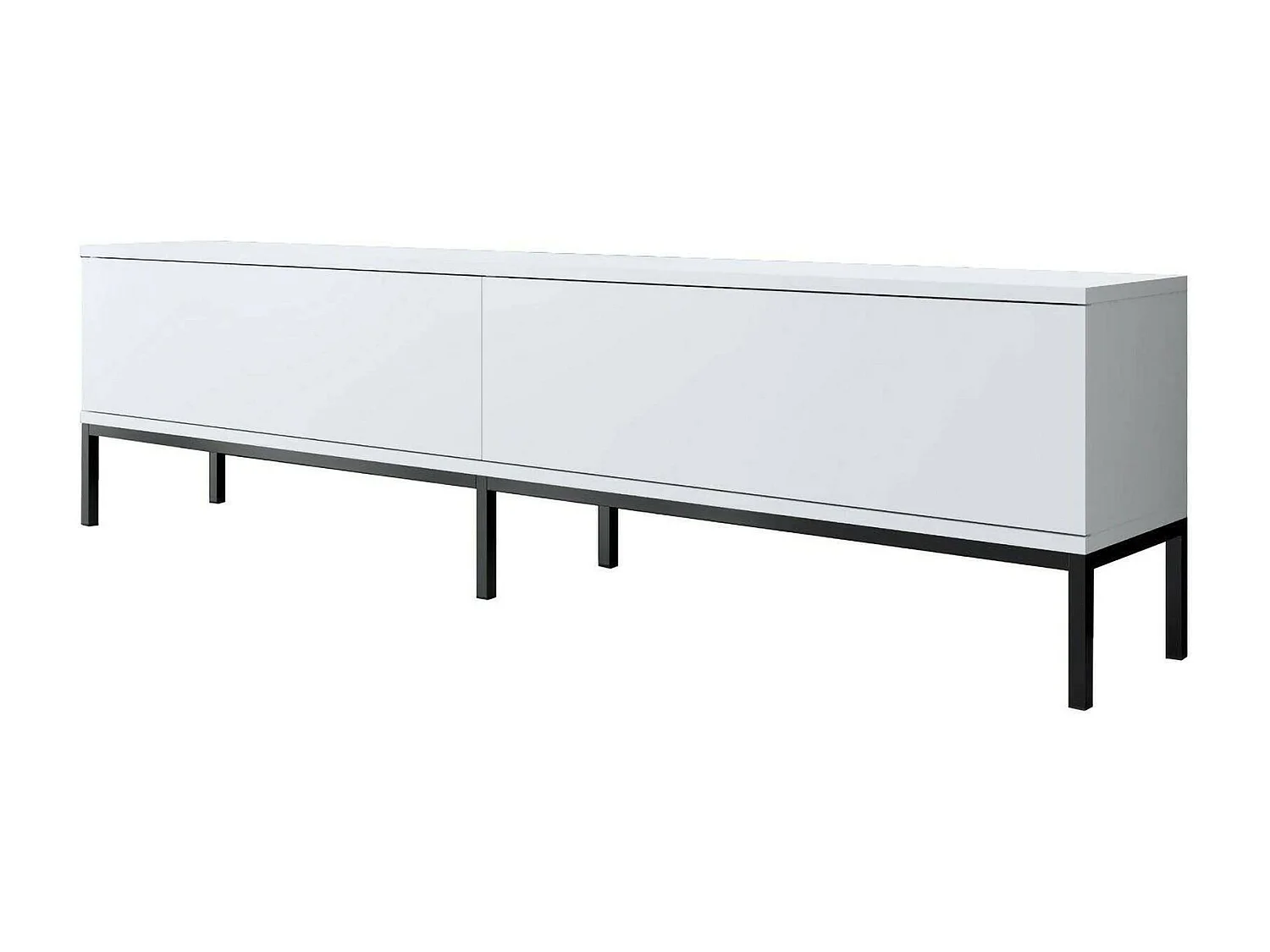 Dmora - Mobile porta TV Espero, 180x30h47 cm, Bianco e Nero