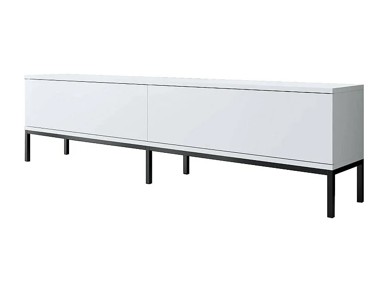 Mueble de televisión Dpetrell, Aparador de salón, Mueble bajo para TV, Base de pared equipada, 180x30h47 cm, Blanco y Negro