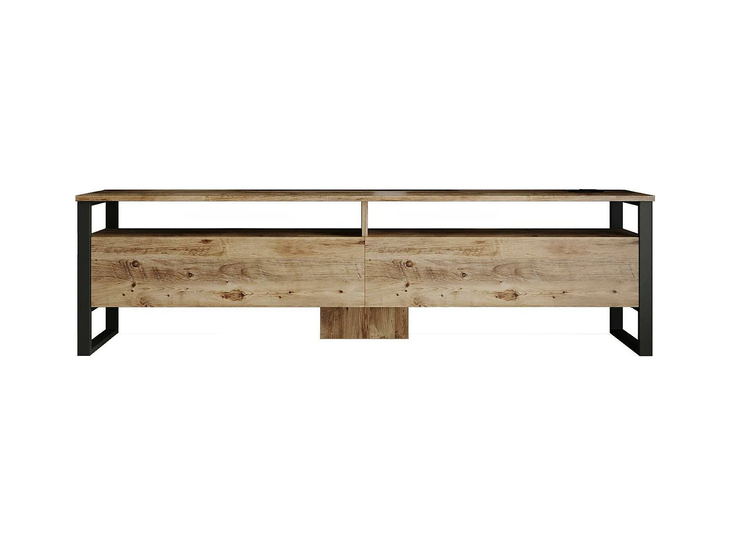 Meuble TV Thuban, Buffet de salon, Armoire basse pour TV, Base murale de rangement, 180x36h56 cm, Chêne