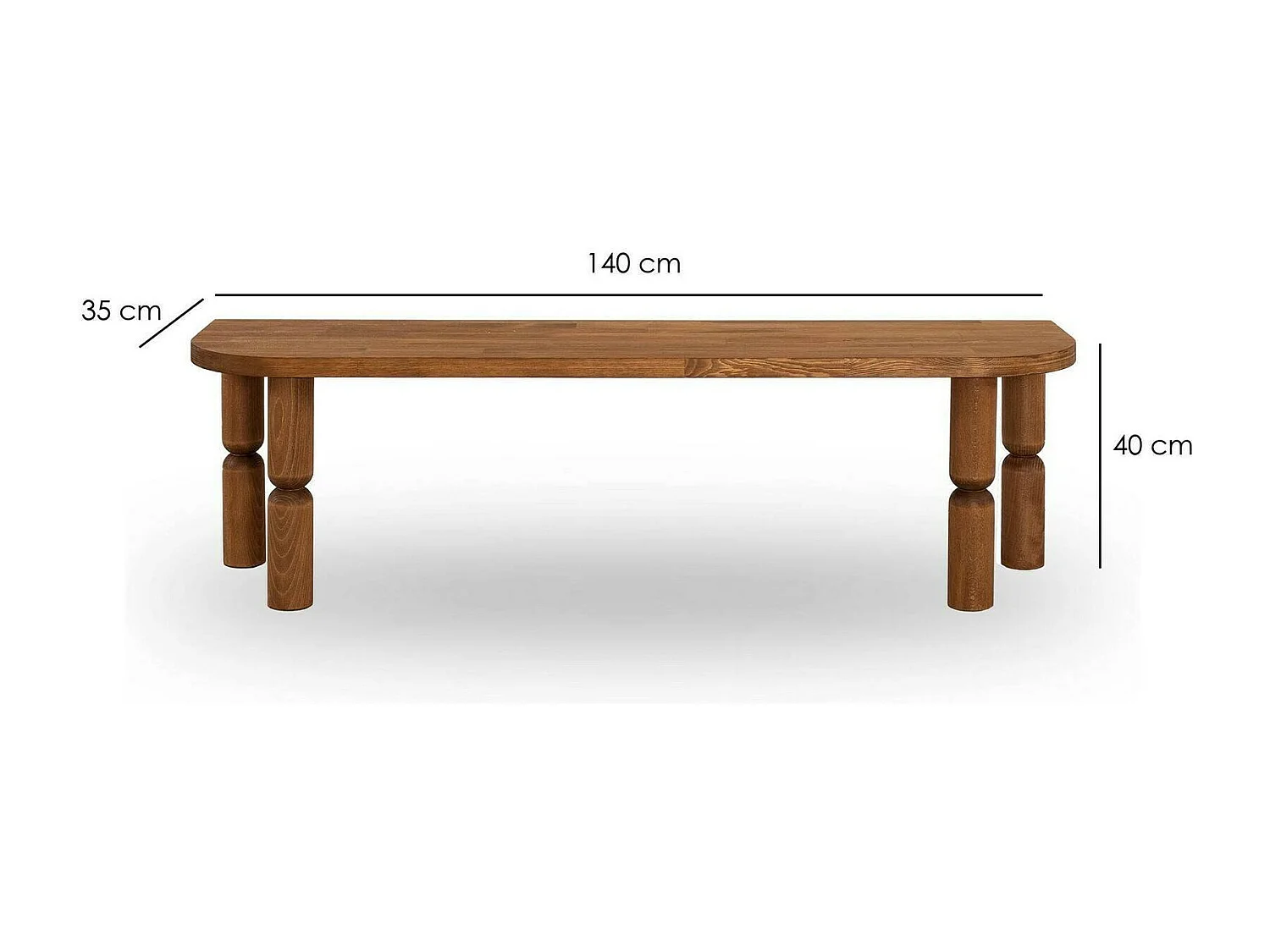 Dmora - Mobile porta TV Fengshen, 140x35h40 cm, Quercia