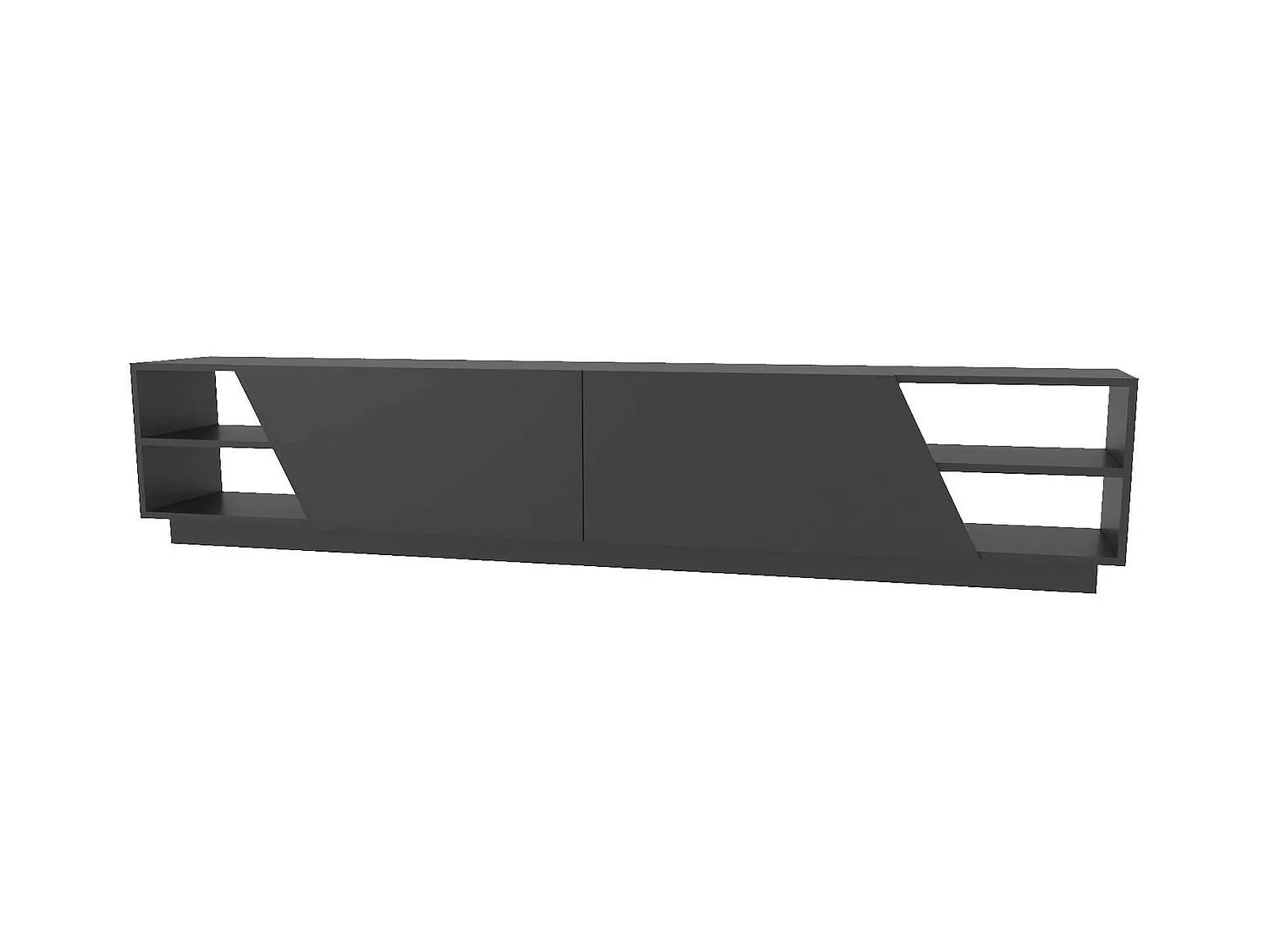 Armário de TV Dpazienz, Aparador de sala, Armário de TV baixo, Base parEte equipado, 240x37h47 cm, Antracite